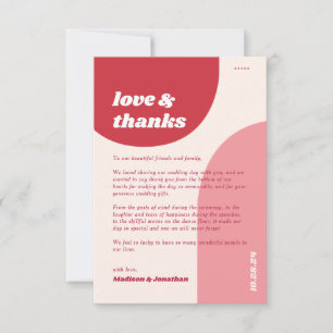 Géométrique rouge rétro   Love & Merci Mariage