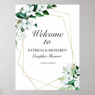 Géométrique Verdure Couples Affiche de bienvenue d