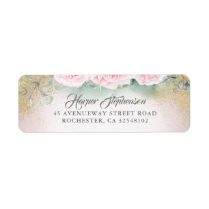 Géométriques modernes rougissent floral rose
