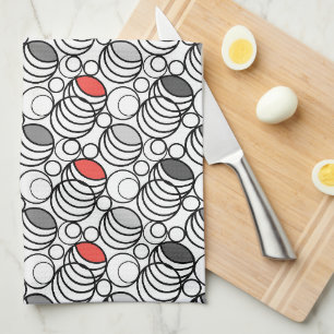 Geometry circles and rings decor retro sixties kitchen towel