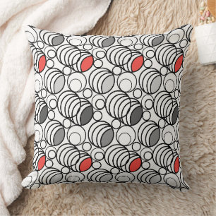 Geometry circles and rings decor retro sixties throw pillow
