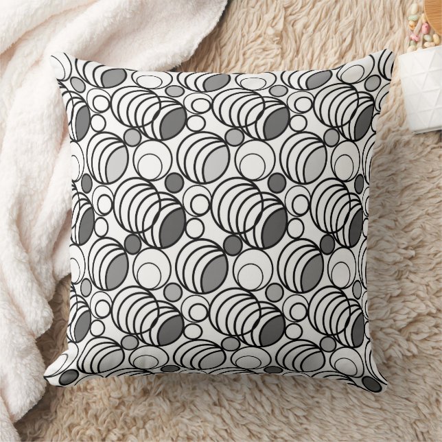 Geometry circles and rings decor retro sixties  throw pillow (Blanket)