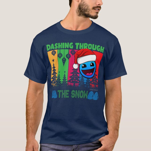 Geometry Dashinghroughhe Snow Sleep Dash Game Chri T-Shirt (Front)