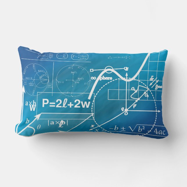 geometry design pillow decor blue and white (Front)