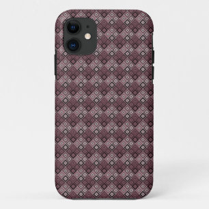 Geometry ethnic patchwork brown burgundy iPhone 11 case