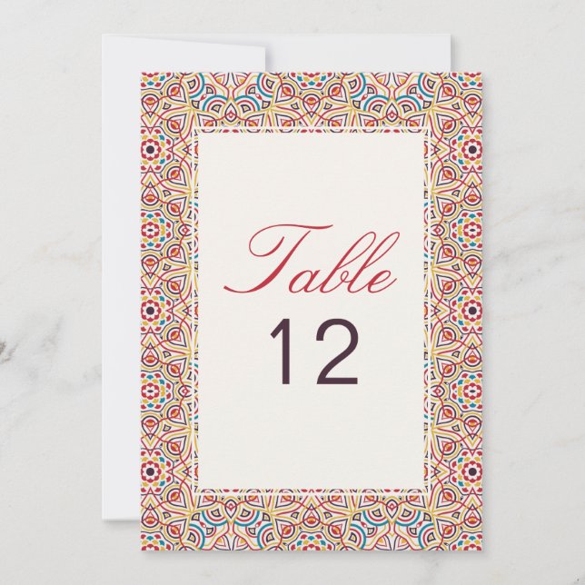Geometry Glitter Metal Luxury Wedding Table Number (Front)