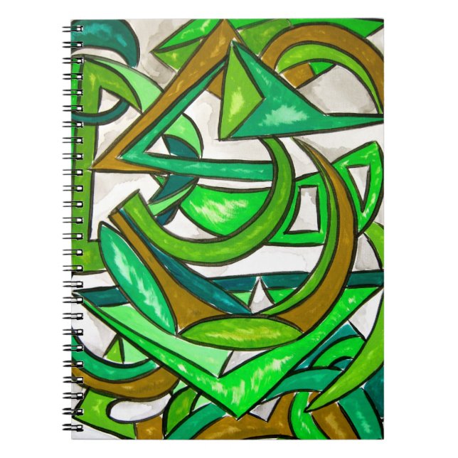 Geometry Homework-Abstract Art Hand Painted Notebook (Front)