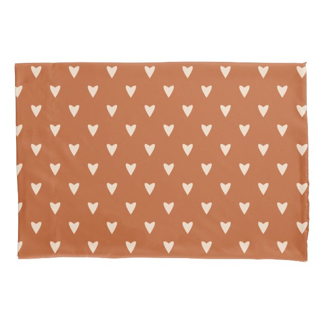 Geometry in Love - cream on red ochre - pattern. Pillowcase (Front)