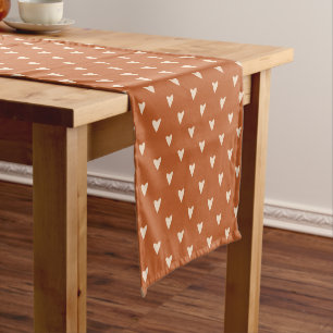 Geometry in Love - cream on red ochre - pattern. Short Table Runner
