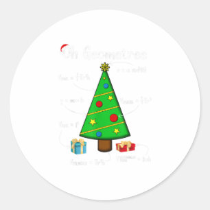 Geometry Math Science Teacher Christmas Classic Round Sticker