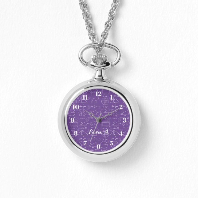 Geometry Math Stylish Purple Watch (Front)