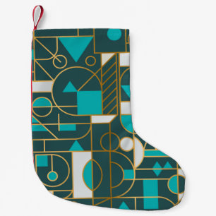Geometry minimalistic artwork retro poster with si small christmas stocking