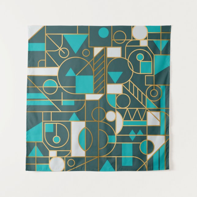 Geometry minimalistic artwork retro poster with si tapestry (Front)