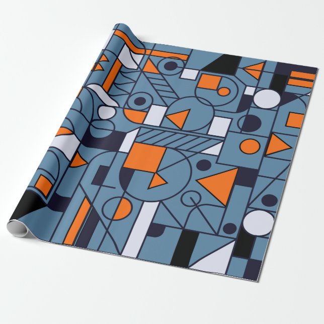Geometry minimalistic artwork retro poster with si wrapping paper (Unrolled)