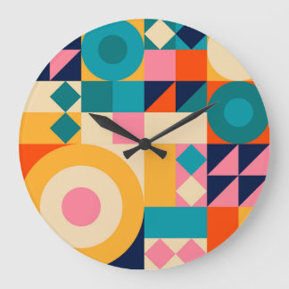 Geometry Minimalistic: Vintage Illustration Poster Large Clock
