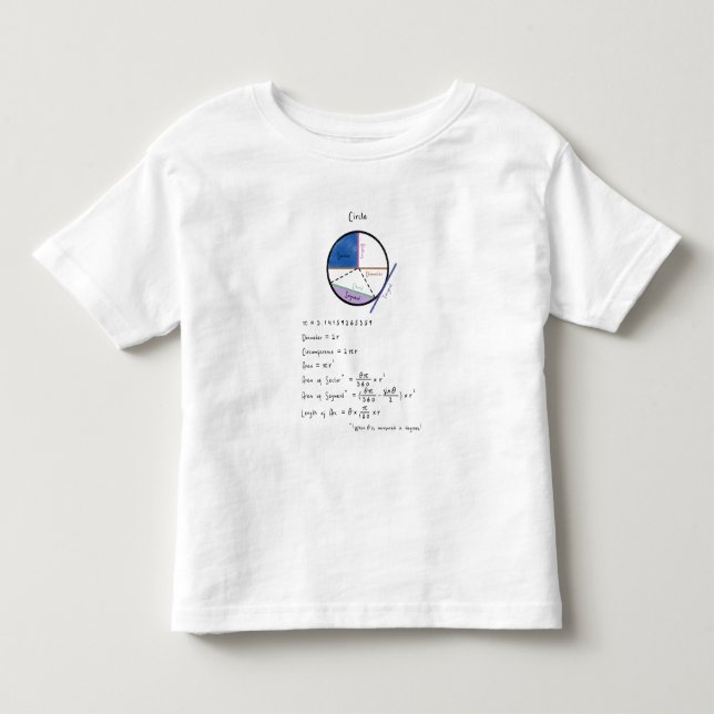 Geometry of a Circle Math Geometry Educational Toddler T-shirt (Front)