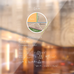 Geometry of a Circle Math Reference White Chalk Window Cling