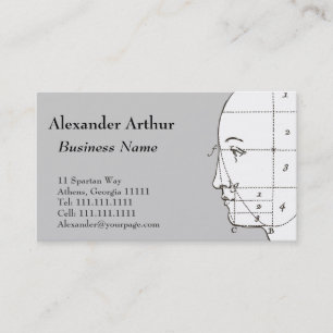 Geometry of the Human Head Antique Print Business Card