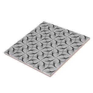 Geometry Pattern Black and White Ceramic Tile