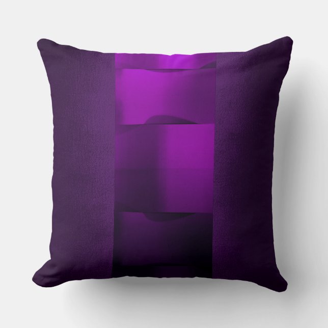 Geometry Plum Purple 3-Dimensional Amethyst Throw Pillow (Front)
