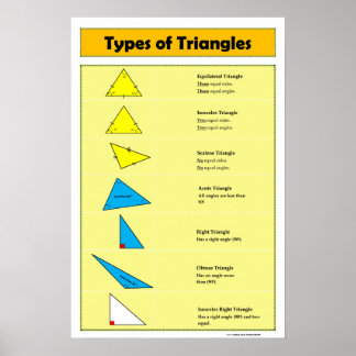 Geometry Poster: Types of Triangles Poster