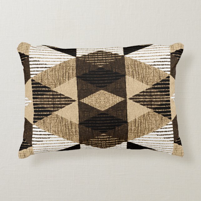 Geometry Repeat: Textured Background Design Accent Pillow (Front)