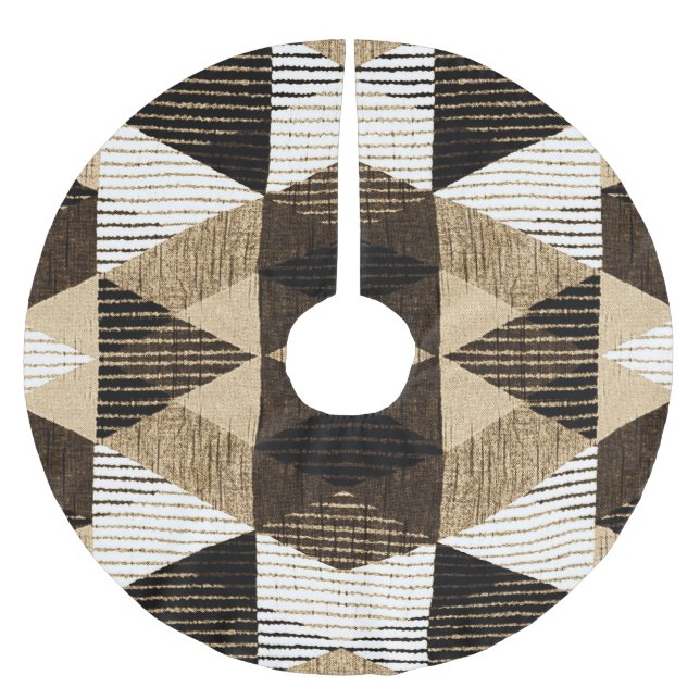 Geometry Repeat: Textured Background Design Brushed Polyester Tree Skirt (Front)