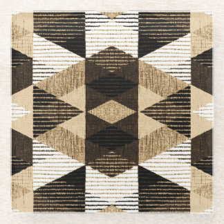 Geometry Repeat: Textured Background Design Glass Coaster