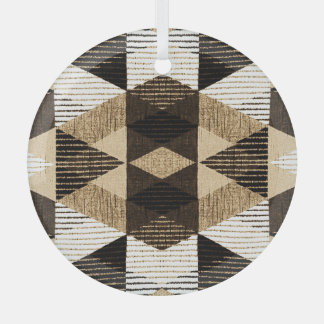 Geometry Repeat: Textured Background Design Glass Ornament