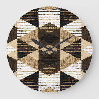 Geometry Repeat: Textured Background Design Large Clock