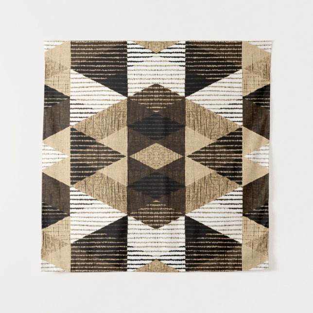 Geometry Repeat: Textured Background Design Tapestry (Front)