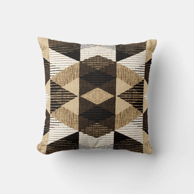 Geometry Repeat: Textured Background Design Throw Pillow (Front)