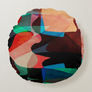 Geometry texture paint classic pattern round pillow
