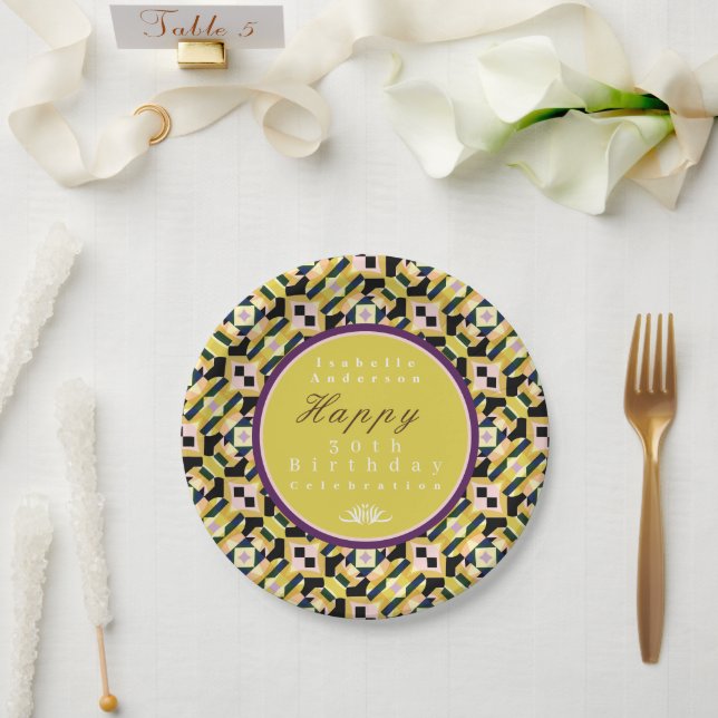 Geometry tile paper plates (Wedding)