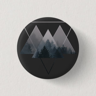 Geometry Triangles Misty Fores 1 Inch Round Button