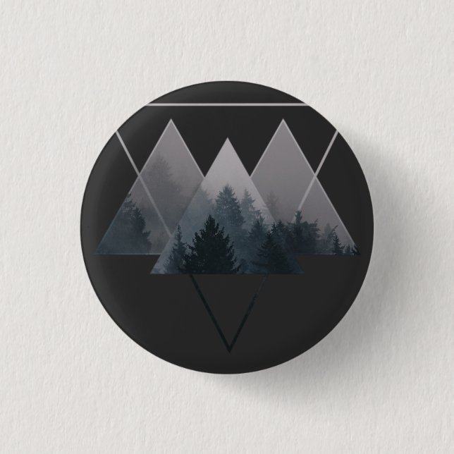 Geometry Triangles Misty Fores 1 Inch Round Button (Front)