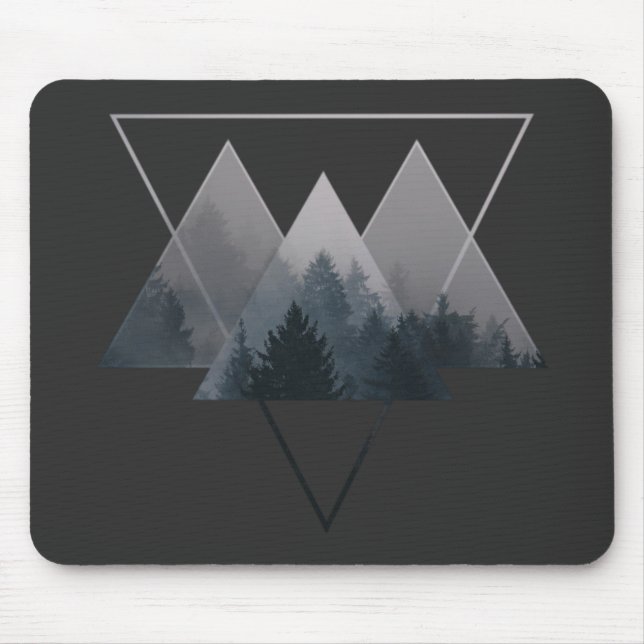 Geometry Triangles Misty Fores Mouse Pad (Front)
