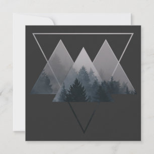 Geometry Triangles Misty Forest Invitation