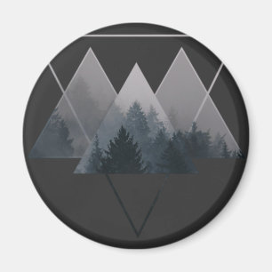 Geometry Triangles Misty Forest Magnet