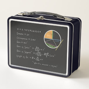 Geometry & Trigonometry Equations Math Chalkboard  Metal Lunch Box