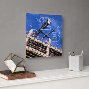 Geometry up in the air square wall clock