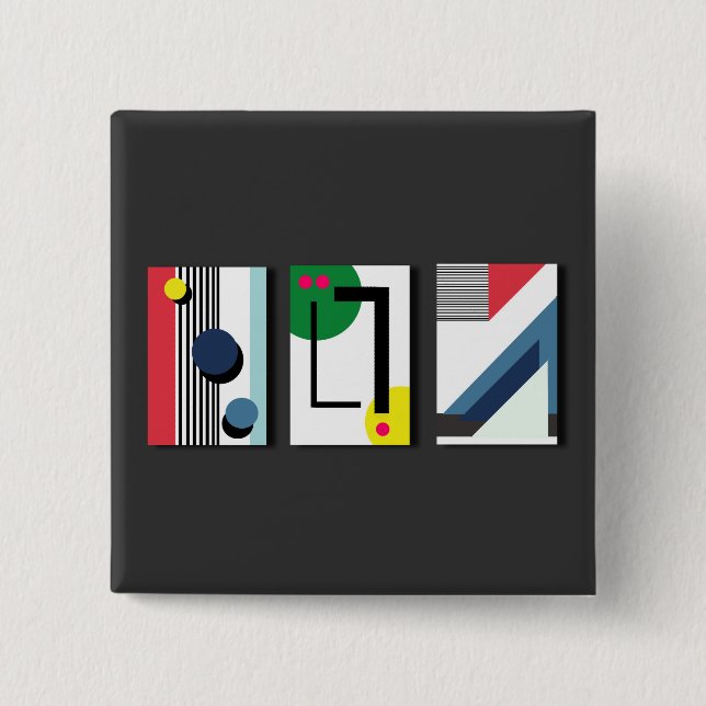 Geometryabstrakt 2 Inch Square Button (Front)