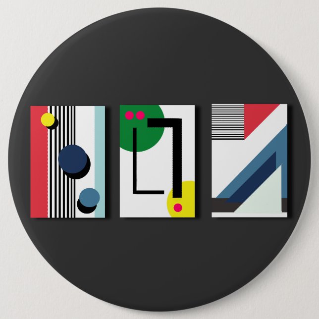 Geometryabstrakt 6 Inch Round Button (Front)