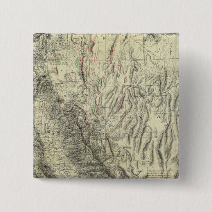 Geomorphic map, California, Nevada 2 Inch Square Button