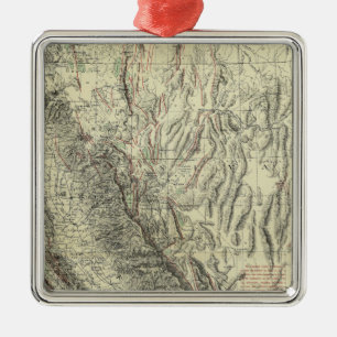 Geomorphic map, California, Nevada Metal Ornament