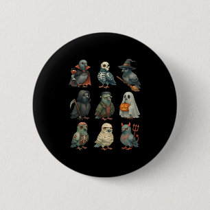 Geon Bird Soky Witch Boo Zombie Halloween Boys &am 2 Inch Round Button
