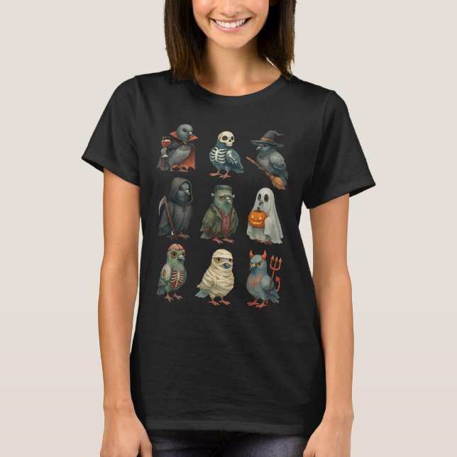 Geon Bird Soky Witch Boo Zombie Halloween Boys &am T-Shirt (Front)