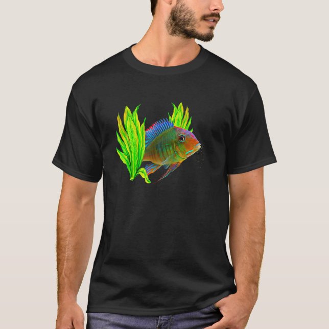 Geophagus Eartheater Cichlid Aquarium Keepers Fish T-Shirt (Front)