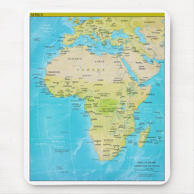 Geopolitical Regional Map of Africa Mouse Pad (Front)