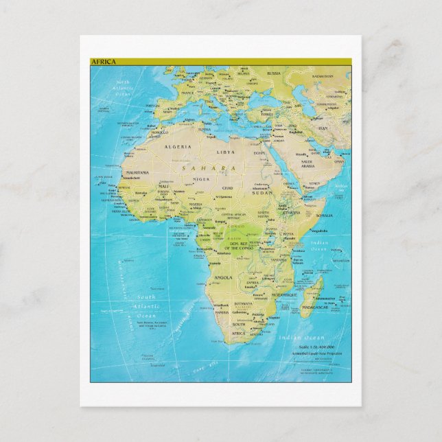 Geopolitical Regional Map of Africa Postcard (Front)